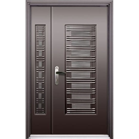 Embossed steel door