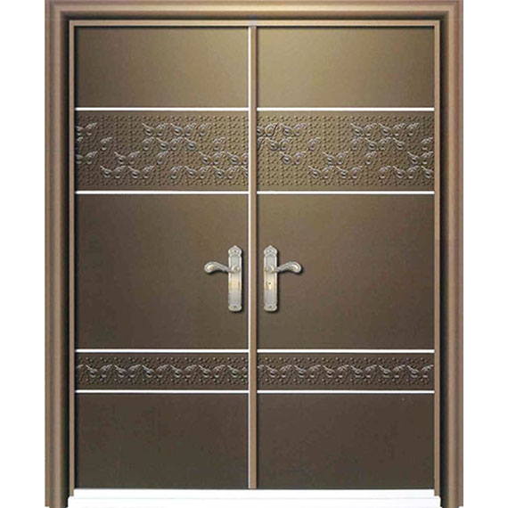 Embossed steel door