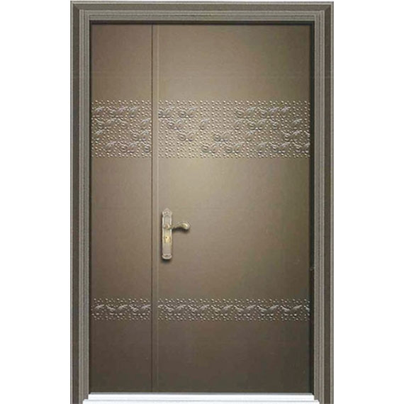 Embossed steel door