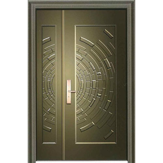 Embossed steel door