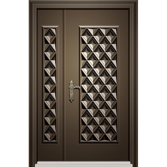 Embossed steel door