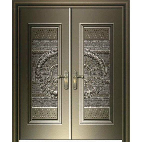 Embossed steel door