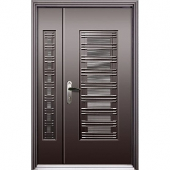 Embossed steel door